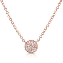 14KT Rose Gold Diamond Mini Disc Necklace