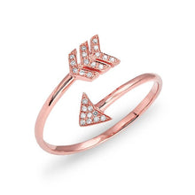 14KT Rose Gold Diamond Mini Arrow Wrap Ring