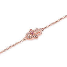 14KT Rose Gold Diamond Hamsa Bracelet