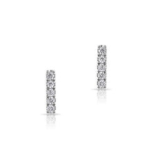 14KT White Gold Diamond Mini Bar Stud Earrings