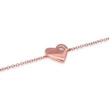 14KT Rose Gold Diamond In My Heart Bracelet