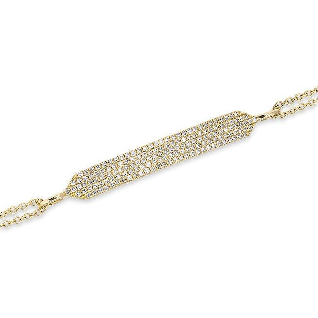 14KT Yellow Gold Diamond Glisten ID Bracelet