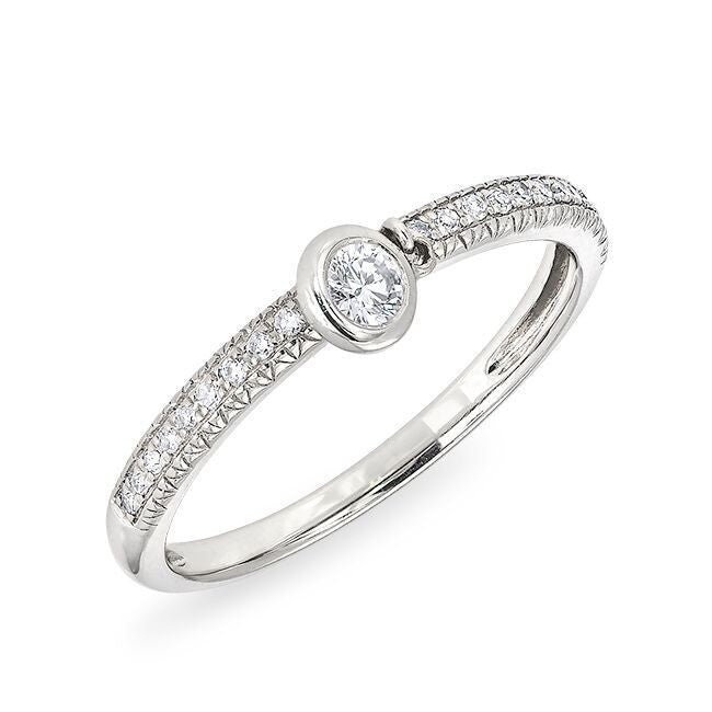 14KT White Gold Floating Diamond Eternity Band