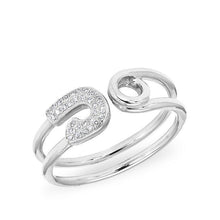 14KT White Gold Safety Pin Wrap Diamond Ring