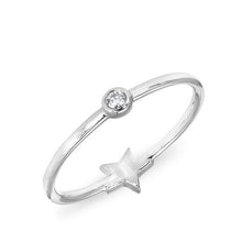 14KT White Gold Diamond Mini Star Ring
