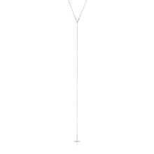 14KT White Gold Diamond Mini V Lariat Necklace