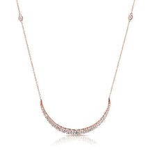 14KT Rose Gold Diamond Crescent Diamond Chain Necklace