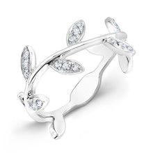 14KT White Gold Diamond Leaf Knuckle Ring