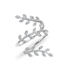 14KT White Gold Diamond Vine Wrap Ring