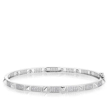 14KT White Gold Diamond Punk Rock Bangle