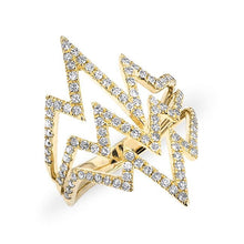 14KT Yellow Gold Diamond Triple Heartbeat Ring