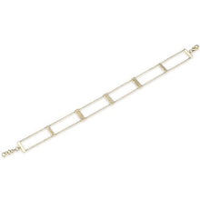 14KT Yellow Gold Diamond Brick Bracelet