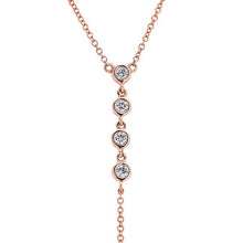 14KT Rose Gold Diamond Hazel Lariat Necklace
