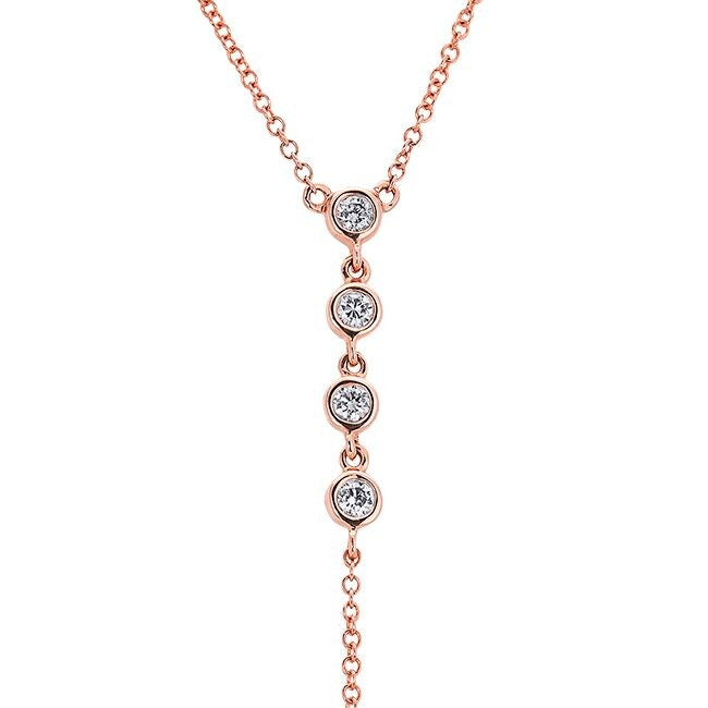 14KT Rose Gold Diamond Hazel Lariat Necklace