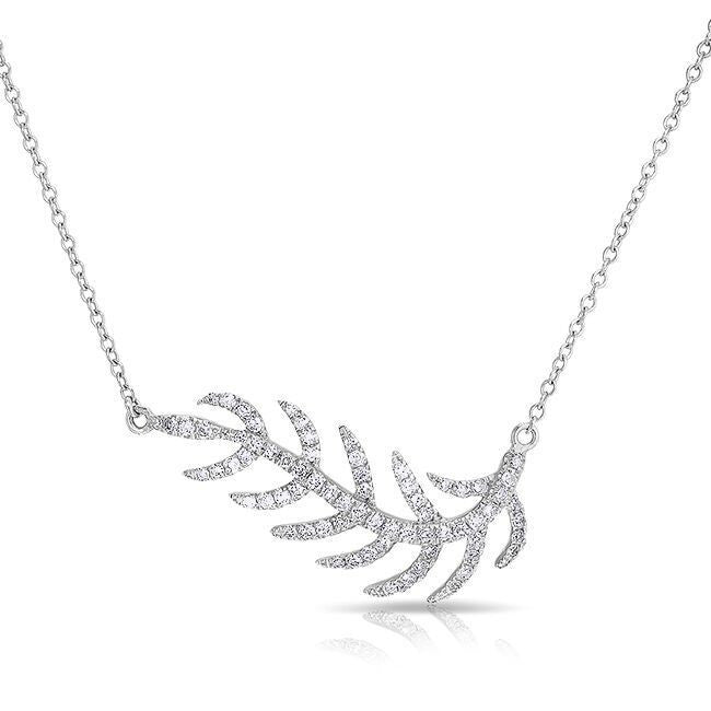 14KT White Gold Diamond Vine Necklace