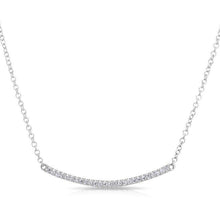 14KT White Gold Diamond Mini Crescent Necklace