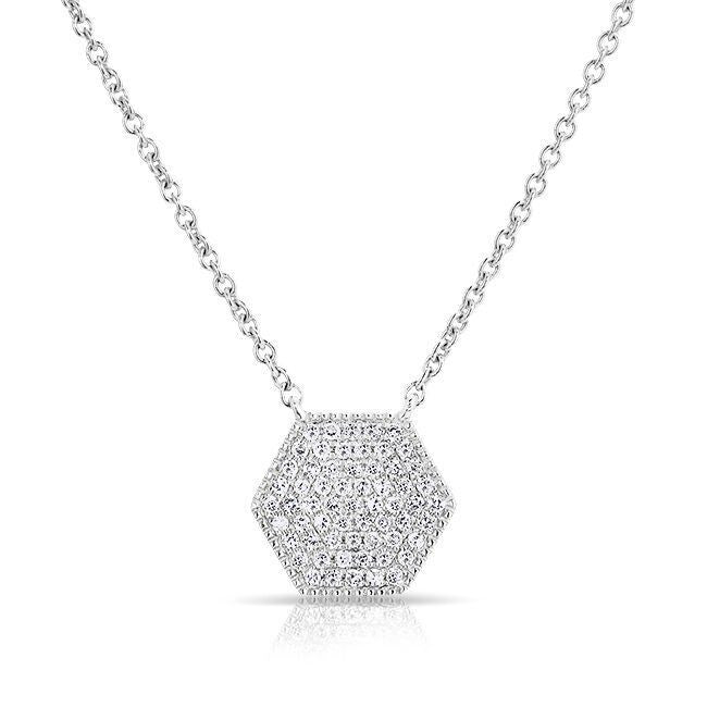 14KT White Gold Diamond Honey Necklace