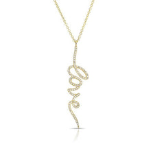 14KT Yellow Gold Diamond Love Pendant Necklace