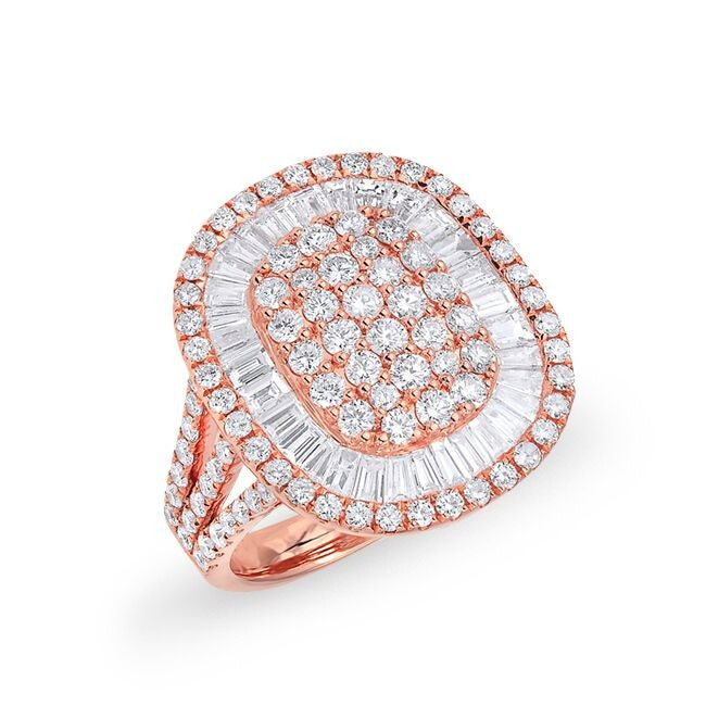 14KT Rose Gold Baguette Diamond York Ring