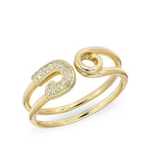 14KT Yellow Gold Safety Pin Wrap Diamond Ring