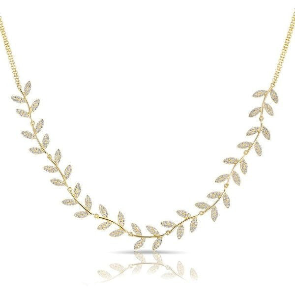 14KT Yellow Gold Diamond Ivy Necklace