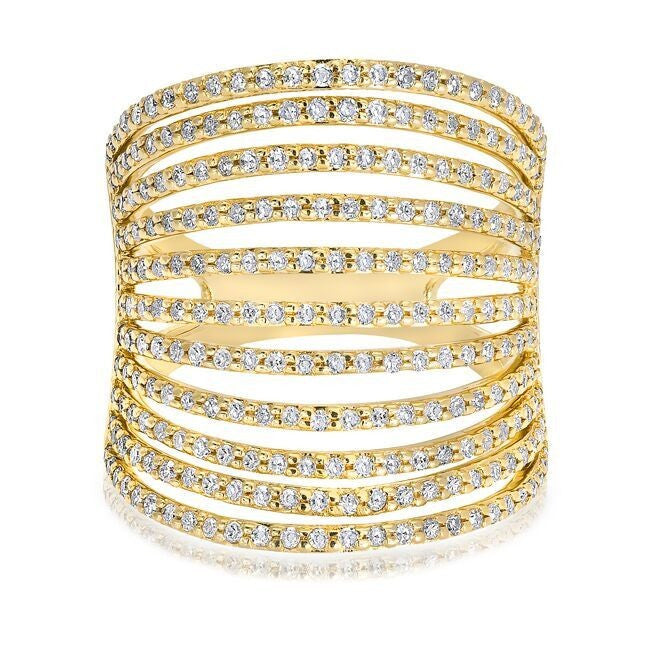 14KT Yellow Gold Diamond Arch Ring