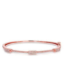 14KT Rose Gold Triple Brick Diamond Bangle