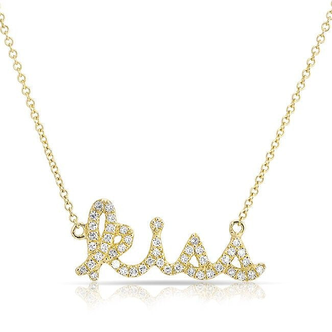 14KT Yellow Gold Diamond Kiss Necklace