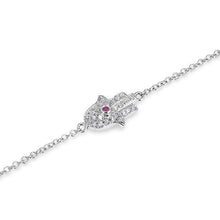 14KT White Gold Diamond Hamsa Bracelet