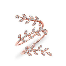 14KT Rose Gold Diamond Vine Wrap Ring