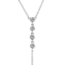 14KT White Gold Diamond Hazel Lariat Necklace