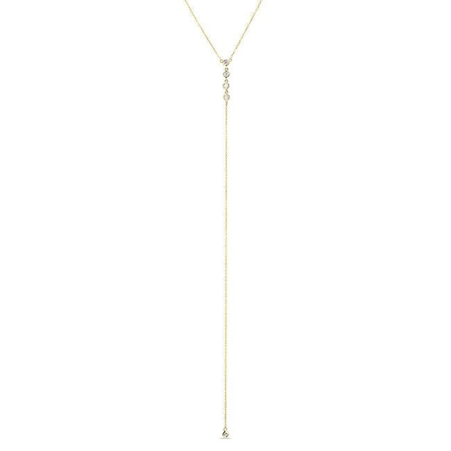 14KT Yellow Gold Diamond Hazel Lariat Necklace