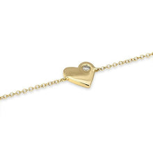 14KT Yellow Gold Diamond In My Heart Bracelet