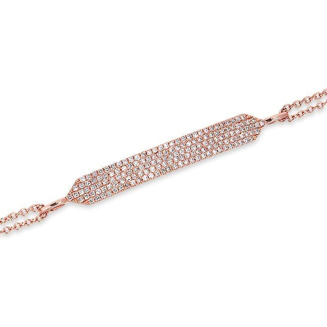 14KT Rose Gold Diamond Glisten ID Bracelet