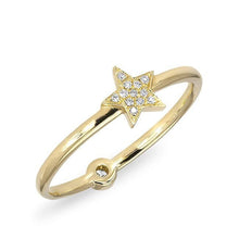 14KT Yellow Gold Diamond Mini Star Ring