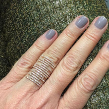 14KT Rose Gold Diamond Ripple Ring
