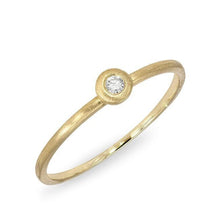 14KT Yellow Gold Diamond Mini Solitaire Ring