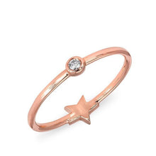 14KT Rose Gold Diamond Mini Star Ring