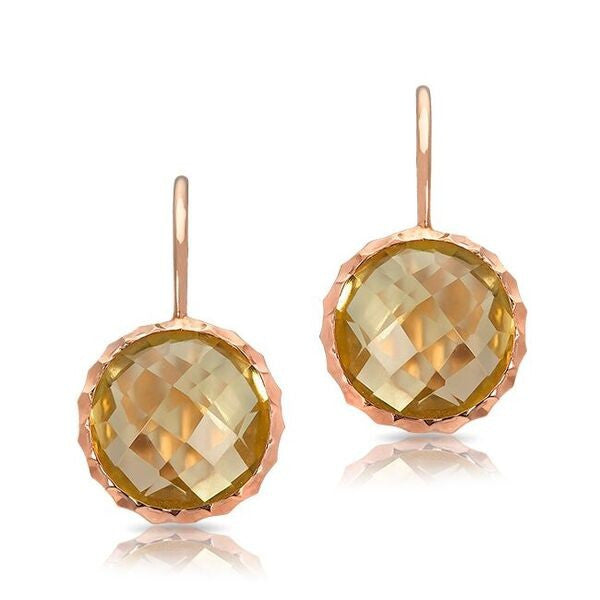 14KT Rose Gold Lemon Topaz Earrings