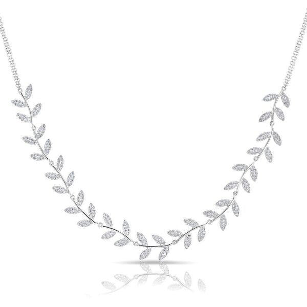 14KT White Gold Diamond Ivy Necklace