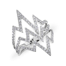 14KT White Gold Diamond Triple Heartbeat Ring