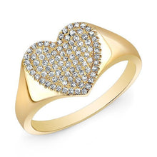 14KT Yellow Gold Diamond Rachel Heart Ring