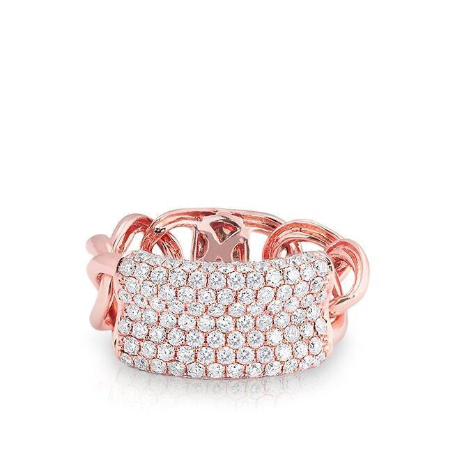 14KT Rose Gold Diamond Luxe ID Link Ring