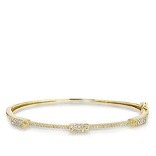 14KT Yellow Gold Triple Brick Diamond Bangle