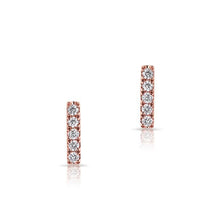 14KT Rose Gold Diamond Mini Bar Stud Earrings