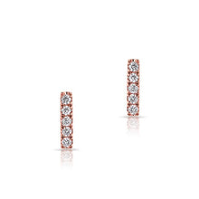 NOL:14KT Rose Gold Diamond Mini Bar Stud Earrings