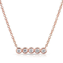 14KT Rose Gold Bezel Set Diamond Short Bar Necklace