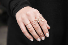 14KT Rose Gold Diamond Bars Chain Ring