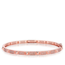 14KT Rose Gold Diamond Punk Rock Bangle