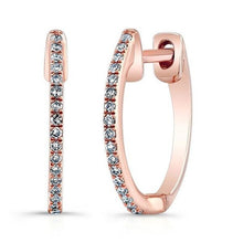 14KT Rose Gold Diamond Huggie Earrings